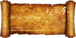 Ági Gábor névjegykártya
