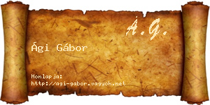Ági Gábor névjegykártya