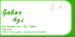gabor agi business card
